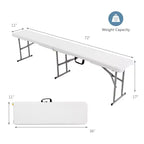 Ensemble table de camping pliable Costway avec 2 bancs