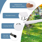 Ensemble table de camping pliable Costway avec 2 bancs