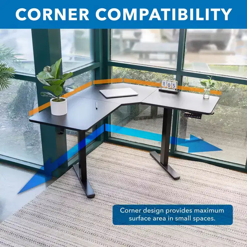 Scrivania Elettrica Regolabile in Altezza per Angoli, Scrivania Automatica con Regolazione Fluida ed Ergonomica dell'Altezza da 72 a 120 cm