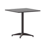 Emma and Oliver 27.5'' Square Aluminum Indoor-Outdoor Table Set with 2 Slat Back Chairs