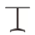 Emma and Oliver 27.5'' Square Aluminum Indoor-Outdoor Table Set with 2 Slat Back Chairs