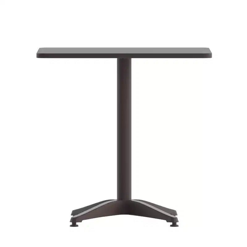 Emma and Oliver 27.5'' Square Aluminum Indoor-Outdoor Table Set with 2 Slat Back Chairs