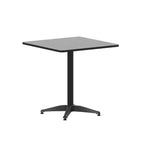 Emma and Oliver 27.5'' Square Aluminum Indoor-Outdoor Table Set with 2 Slat Back Chairs
