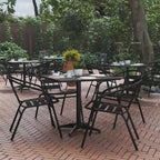 Flash Furniture Lila 31.5'' Square Aluminum Indoor-Outdoor Table Set with 4 Slat Back Chairs