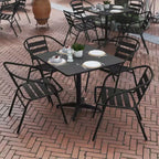 Flash Furniture Lila 31.5'' Square Aluminum Indoor-Outdoor Table Set with 4 Slat Back Chairs