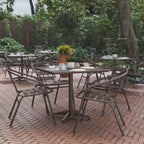 Flash Furniture Lila 31.5'' Square Aluminum Indoor-Outdoor Table Set with 4 Slat Back Chairs