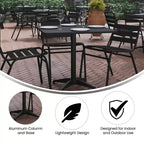 Flash Furniture Lila 31.5'' Square Aluminum Indoor-Outdoor Table Set with 4 Slat Back Chairs