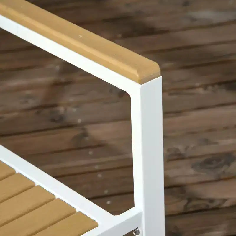 Outsunny Ensemble repas 5 pièces d'extérieur, Table et chaises de patio en aluminium pour 4 avec table de dîner en matériaux HDPE avec trou pour parasol Jaune