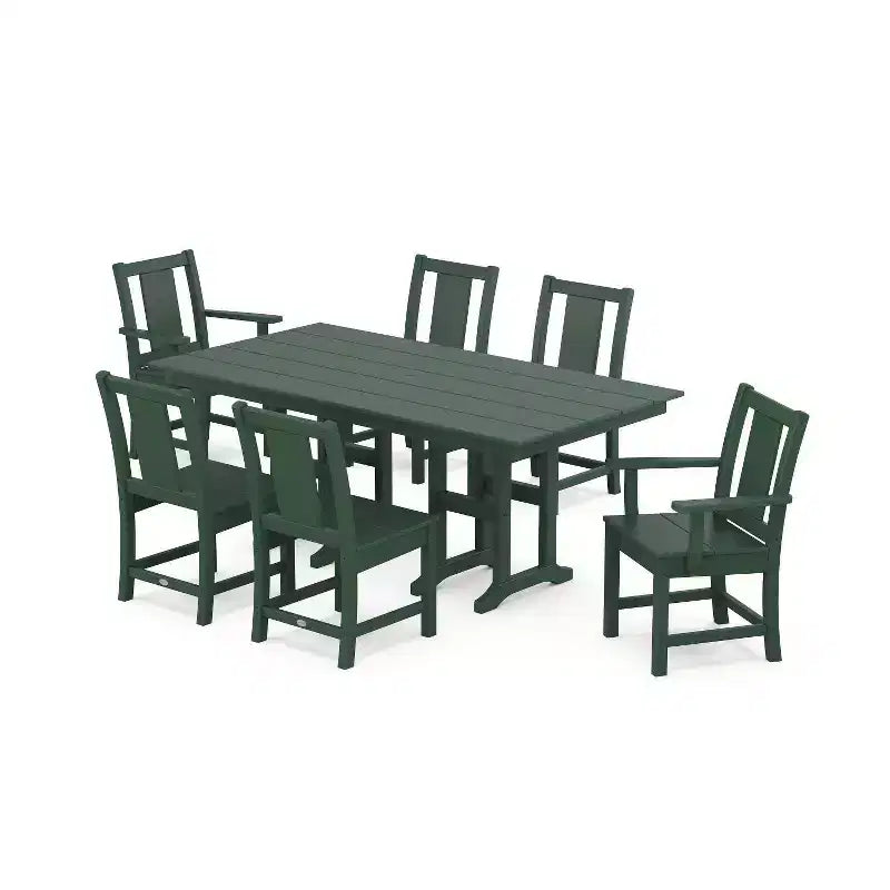 POLYWOOD 7pc Prairie Farmhouse Outdoor Patio Dining Set