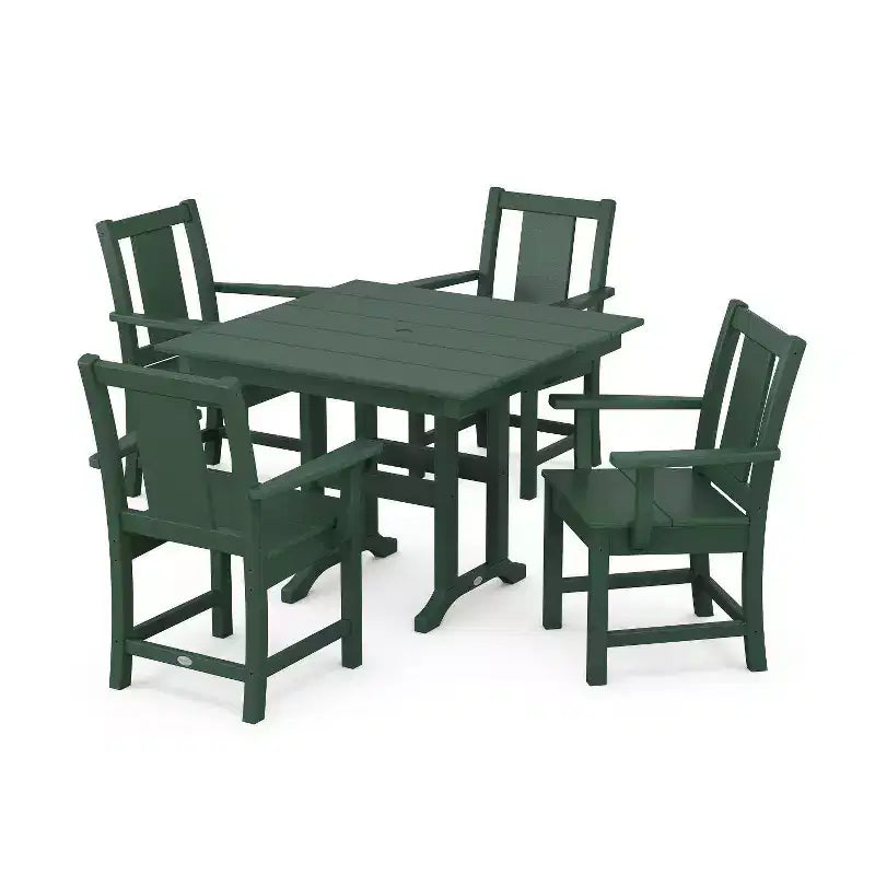 POLYWOOD 5pc Prairie Farmhouse Outdoor Patio Dining Set
