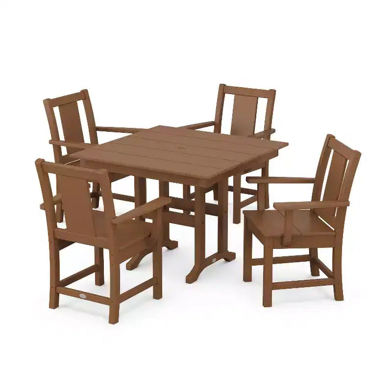 POLYWOOD 5pc Prairie Farmhouse Outdoor Patio Dining Set