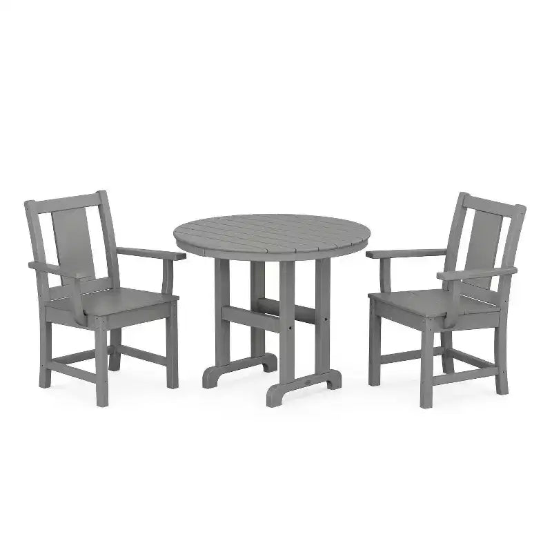 POLYWOOD 3pc Prairie Farmhouse Outdoor Patio Dining Set