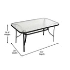 Ensemble de salle à manger de patio commercial Flash Furniture Brazos 7 pièces avec table de patio en verre trempé et 6 chaises avec sièges et dossiers en matériau Flex Comfort