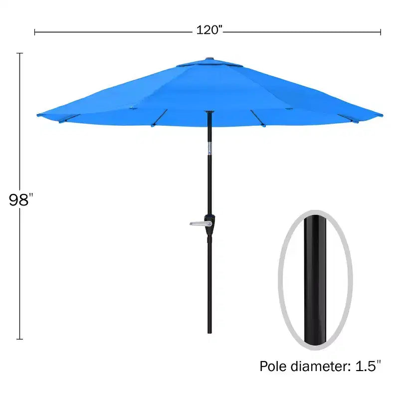 Alaterre Furniture 6pc Outdoor Patio Dining Set, Weston Table with 10' Auto Tilt Umbrella