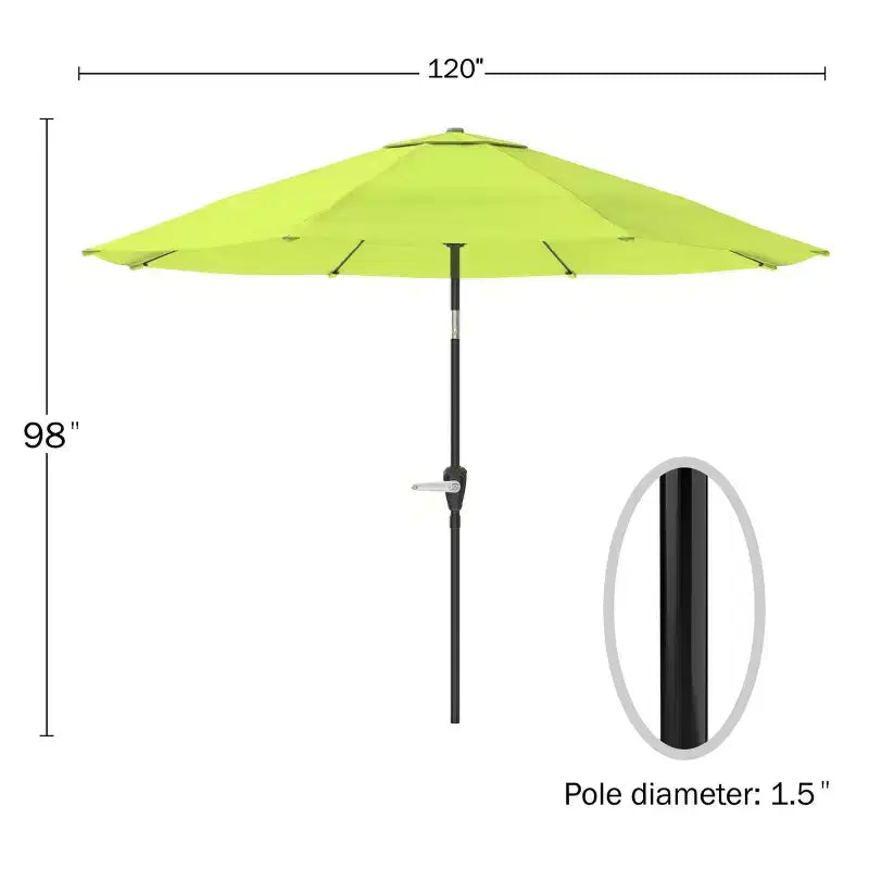 Alaterre Furniture 8pc Outdoor Patio Dining Set, Weston Table with 10' Auto Tilt Umbrella