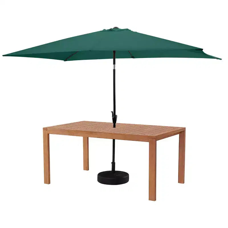Alaterre Furniture 6pc Outdoor Patio Dining Set, Weston Table with 10' Rectangular Umbrella