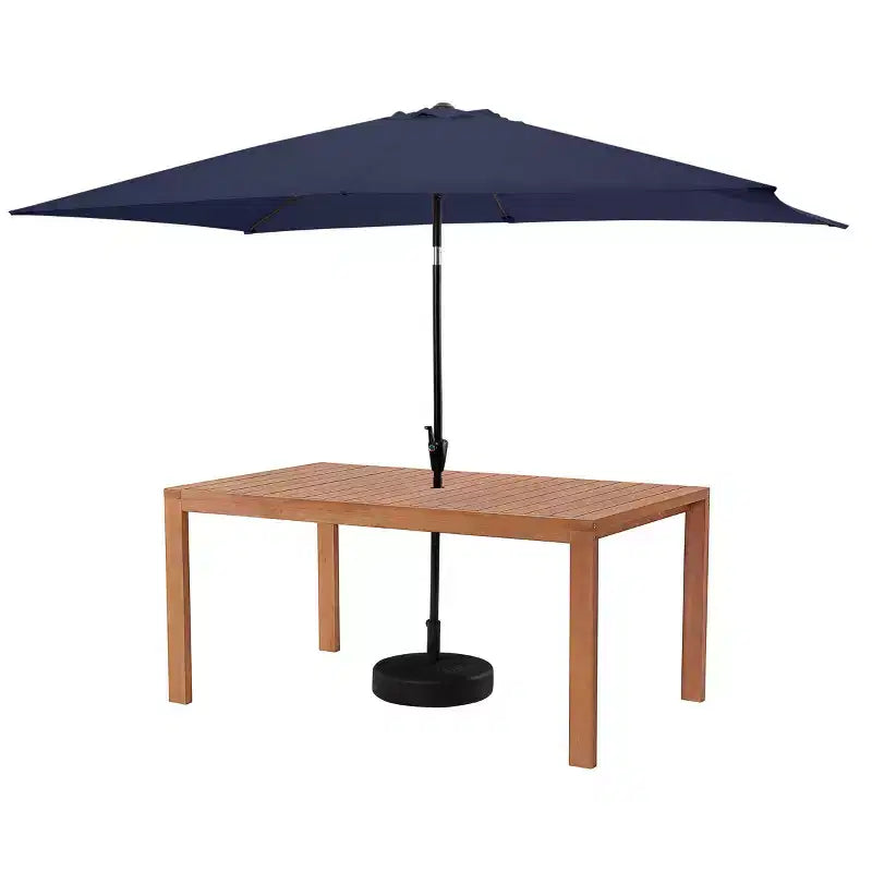 Alaterre Furniture 6pc Outdoor Patio Dining Set, Weston Table with 10' Rectangular Umbrella