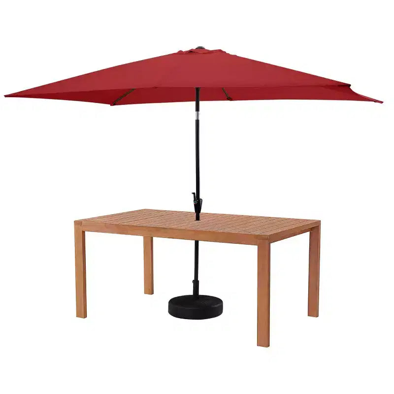Alaterre Furniture 6pc Outdoor Patio Dining Set, Weston Table with 10' Rectangular Umbrella