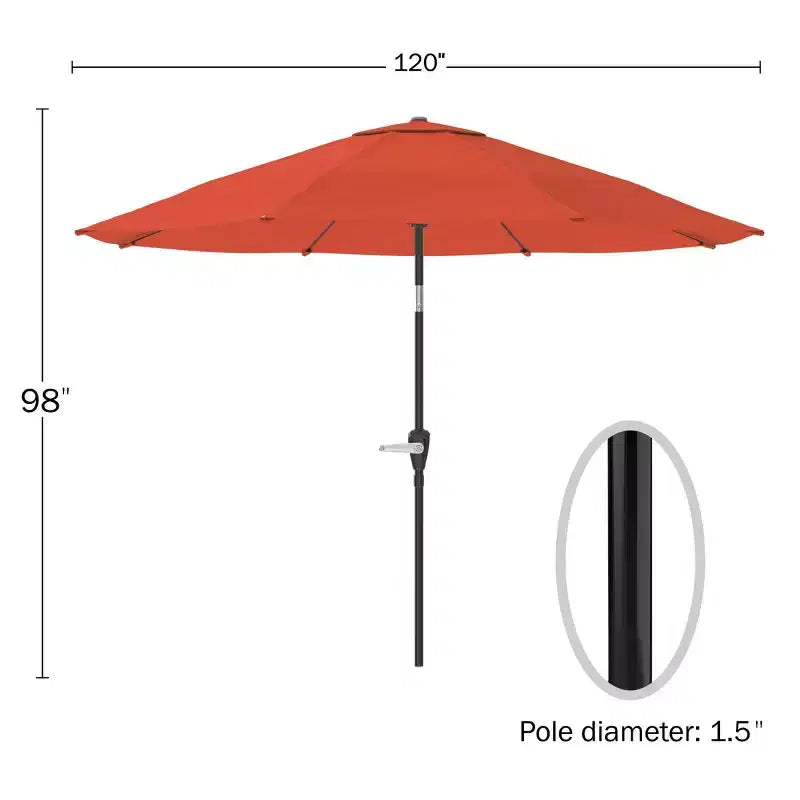 Alaterre Furniture 6pc Outdoor Patio Dining Set, Okemo Table with 10' Auto Tilt Umbrella