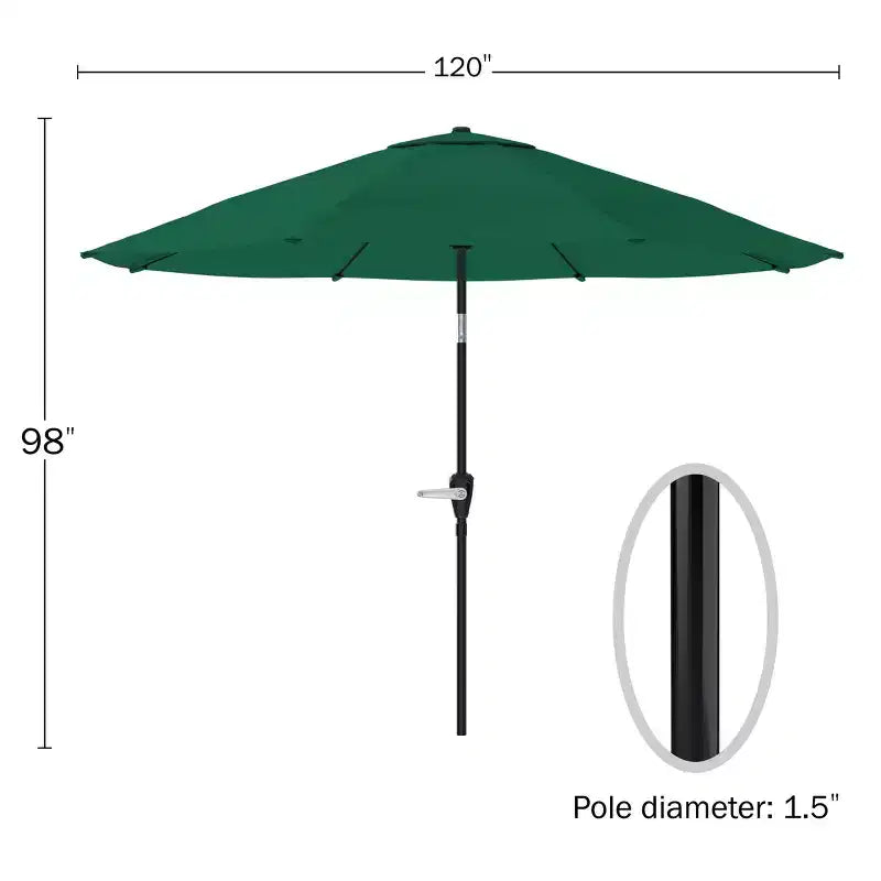 Alaterre Furniture 8pc Outdoor Patio Dining Set, Okemo Table with 10' Auto Tilt Umbrella