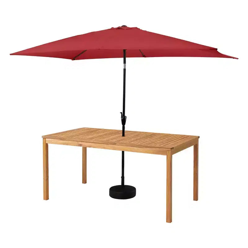 Alaterre Furniture 6pc Outdoor Patio Dining Set, Okemo Table with 10' Rectangular Umbrella