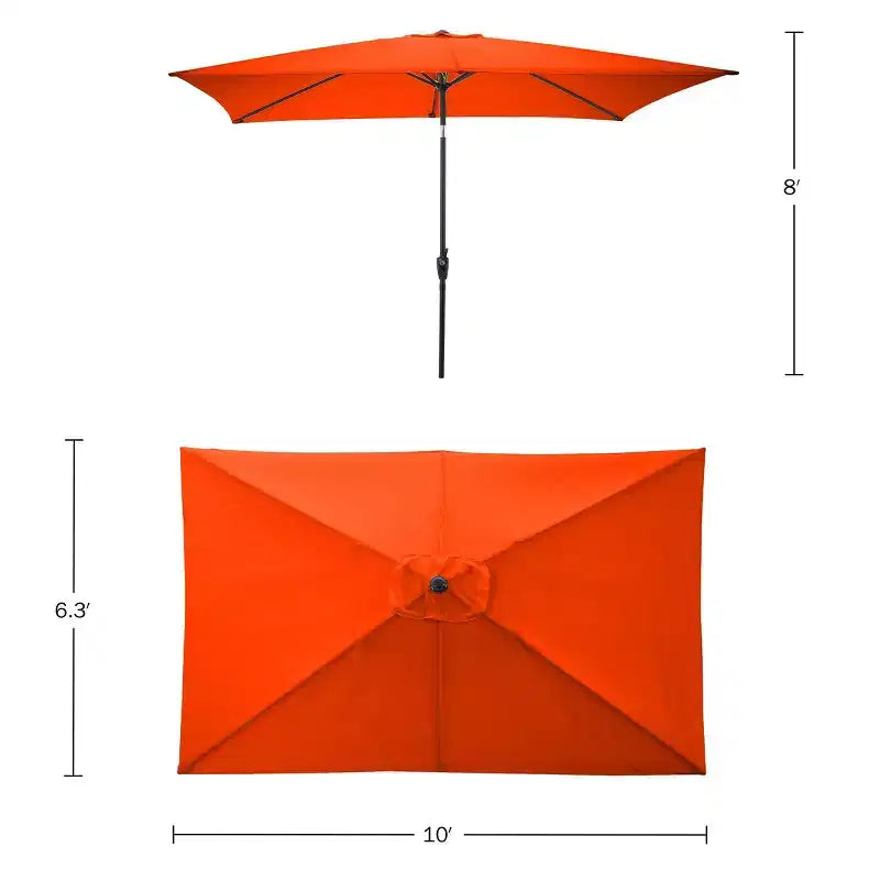 Alaterre Furniture 6pc Outdoor Patio Dining Set, Okemo Table with 10' Rectangular Umbrella