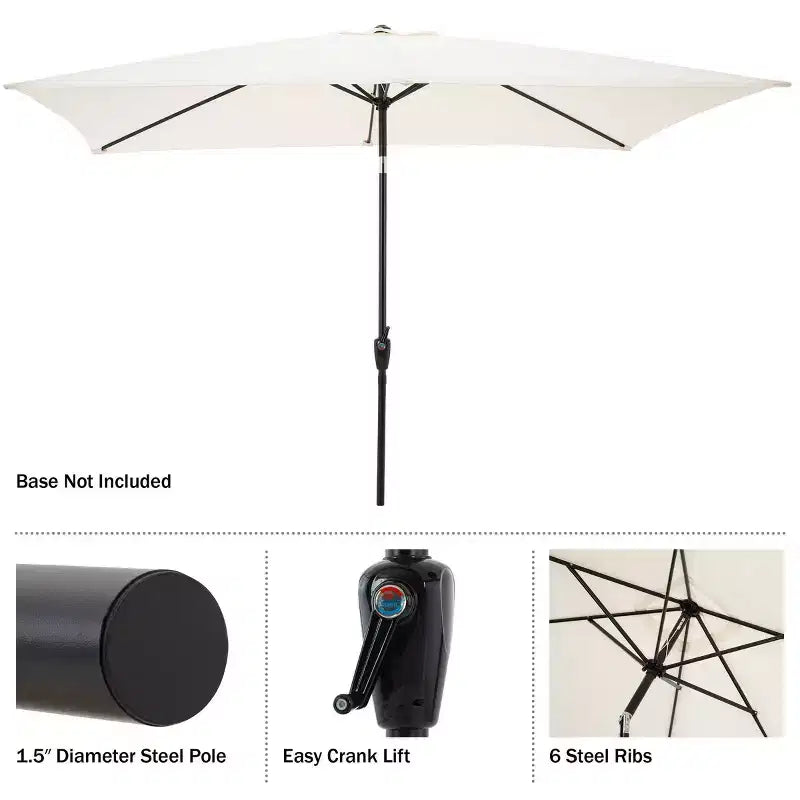 Alaterre Furniture 6pc Outdoor Patio Dining Set, Okemo Table with 10' Rectangular Umbrella