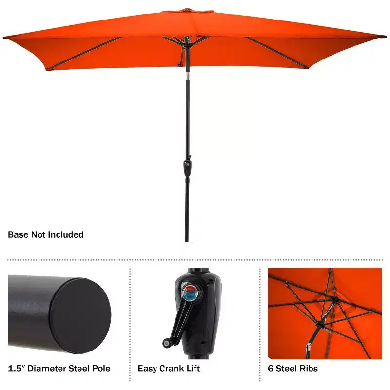 Alaterre Furniture 8pc Outdoor Patio Dining Set, Okemo Table with 10' Rectangular Umbrella