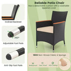 Costway 11 PCS Patio Wicker Dining Set with Double-Sided Outdoor Umbrella 8 Chairs Orange/Turquoise