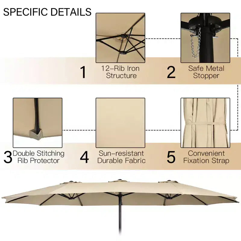 Costway 11 PCS Patio Wicker Dining Set with Double-Sided Outdoor Umbrella 8 Chairs Orange/Turquoise