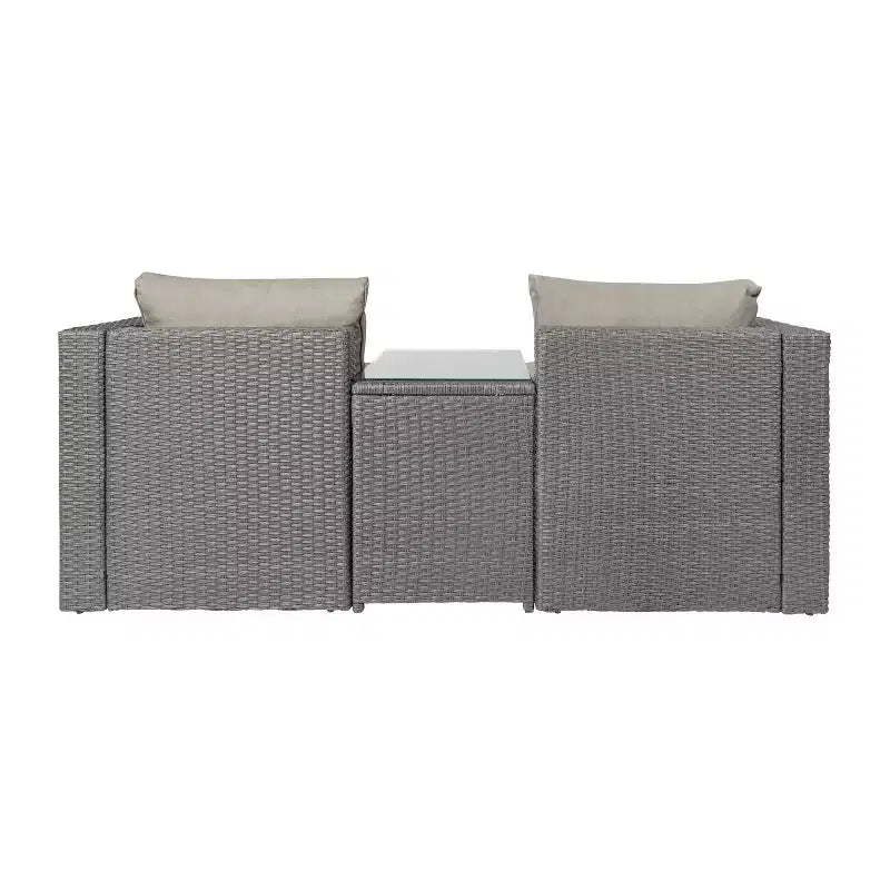 Flash Furniture Nico Indoor/Outdoor Modular Loveseat Sofa Set with Table and Ottomans