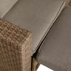 Emma and Oliver Indoor/Outdoor Modular Loveseat Sofa Set with Ottomans and Glass-Top Table