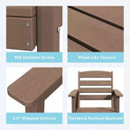 Hyleory 7pc Outdoor Dining Set, 66.9'' Rectangular Table w/Umbrella Hole and 6 Chairs