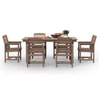 Hyleory 7pc Outdoor Dining Set, 66.9'' Rectangular Table w/Umbrella Hole and 6 Chairs
