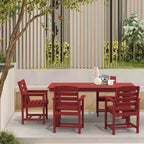 Hyleory 7pc Outdoor Dining Set, 66.9'' Rectangular Table w/Umbrella Hole and 6 Chairs