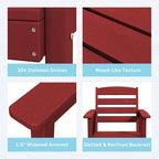 Hyleory 7pc Outdoor Dining Set, 66.9'' Rectangular Table w/Umbrella Hole and 6 Chairs