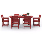 Hyleory 7pc Outdoor Dining Set, 66.9'' Rectangular Table w/Umbrella Hole and 6 Chairs