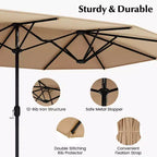Costway 10 Pieces Patio Wicker Dining Set with Double-Sided Patio Umbrella 8 Armchairs Grey/Red/Orange/Turquoise/Beige/Coffee