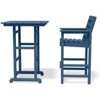 Ensemble de bar de patio extérieur 3 pièces Hyleory en PEHD avec tabourets de bar