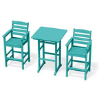 Ensemble de bar de patio extérieur 3 pièces Hyleory en PEHD avec tabourets de bar