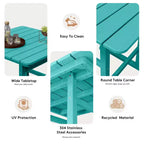 Ensemble de bar de patio extérieur 3 pièces Hyleory en PEHD avec tabourets de bar