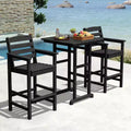 Hyleory 3-Piece HDPE Outdoor Patio Bar Set with Bar Stools