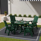 WestinTrends 5 Piece Outdoor Patio Dining Round Table and Modern Armchair Set
