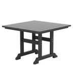 WestinTrends 5 Piece Outdoor Patio Dining Square Table and Curved Back Armchair Set