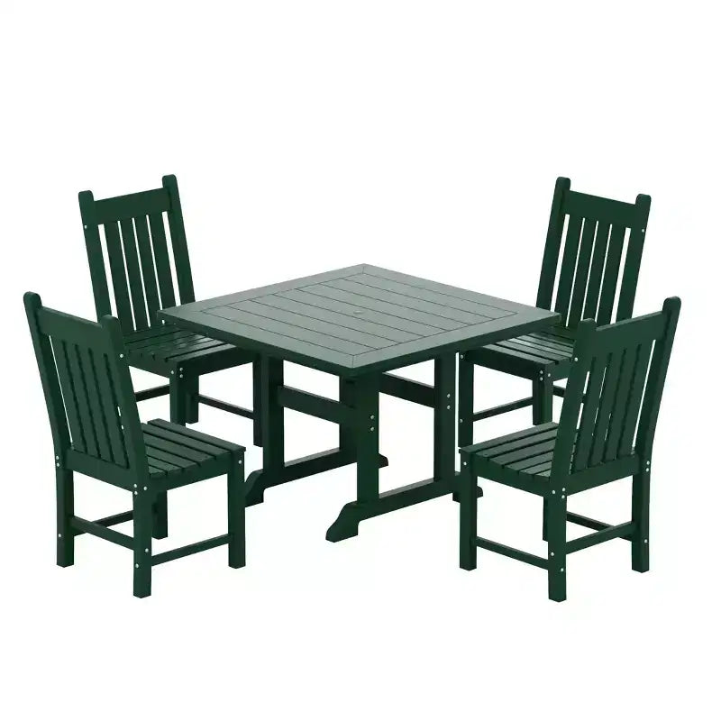WestinTrends 5 Piece Outdoor Patio Dining Set Outdoor Square Table and Chair Set