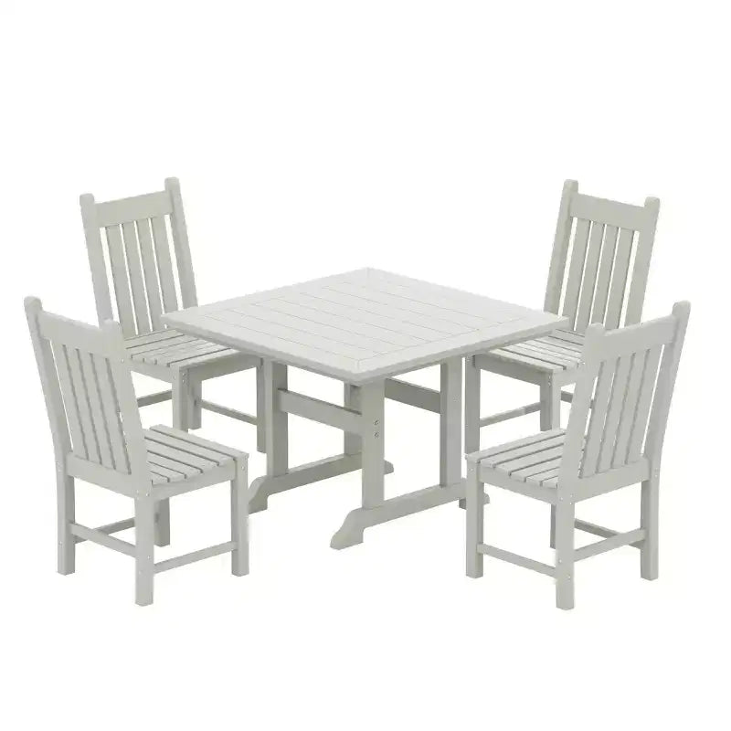 WestinTrends 5 Piece Outdoor Patio Dining Set Outdoor Square Table and Chair Set