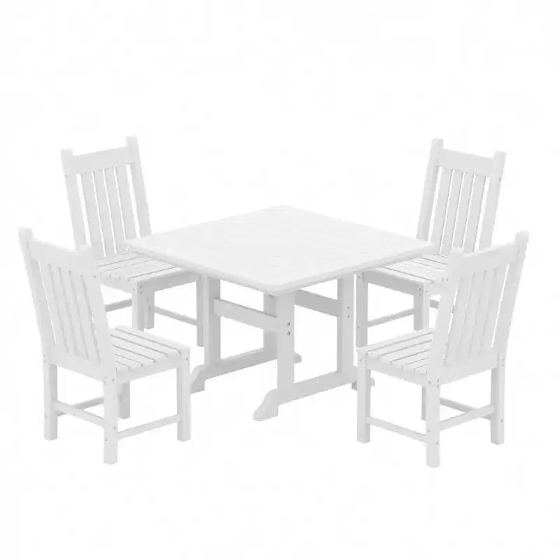 WestinTrends 5 Piece Outdoor Patio Dining Set Outdoor Square Table and Chair Set