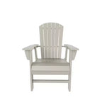 WestinTrends 5 Piece Outdoor Patio Dining Round Table and Shell Back Armchair Set
