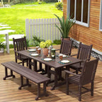 WestinTrends 6 Piece Outdoor Patio Dining Set Outdoor Table and Bench Armchair Set