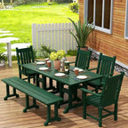 WestinTrends 6 Piece Outdoor Patio Dining Set Outdoor Table and Bench Armchair Set